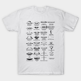 UFO Types Chart Black T-Shirt